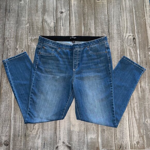 Kim Rogers Women’s 16W‎ Curvy Fit Pull-On Jeggings Blue Stretch Denim Slim Leg - Picture 2 of 7